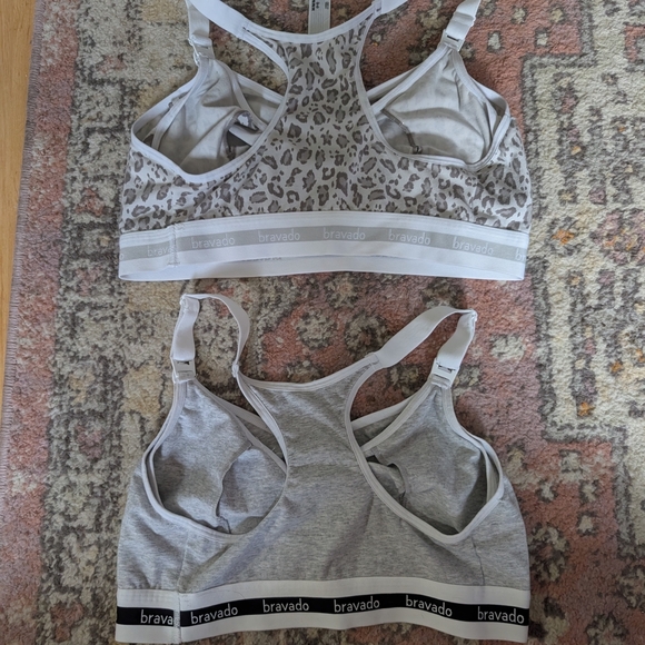 Bravado Leopard Print and Gray Sports Bras Bundle 1 Small 1 Medium Nursing - Picture 2 of 4